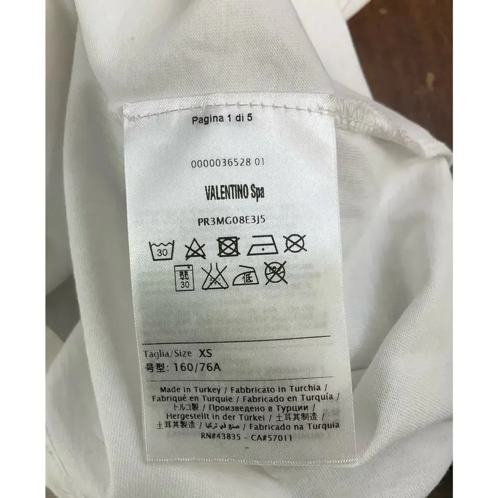 Red Valentino White & Multi Floral Graphic Raglan Sleeve T-Shirt Sz. XS - Picture 4 of 5